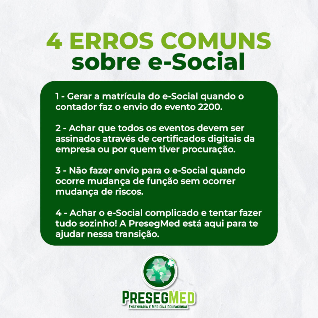 4 ERROS COMUNS SOBRE O E-SOCIAL