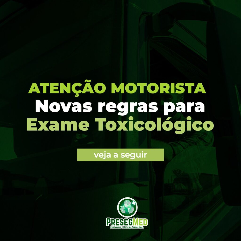 ATENÇÃO MOTORISTA – NOVAS REGRAS PARA EXAME TOXICOLÓGICO